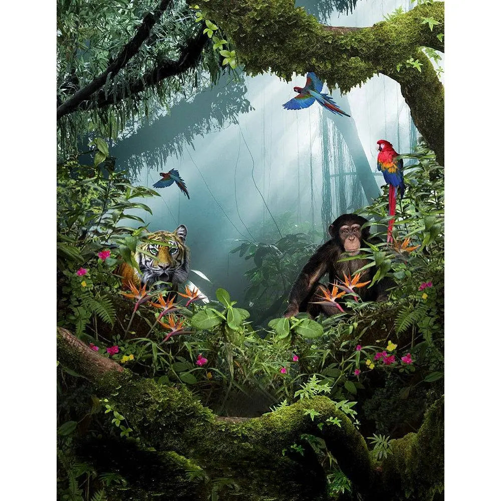 Tiger In The Jungle Photography Backdrop - Basic 8  x 10