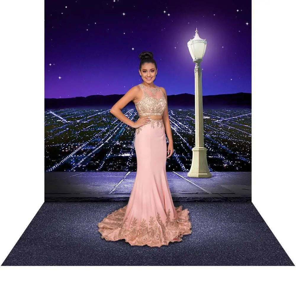 La La Land Photo Backdrop with street lamp and city lights Alba Backgrounds La La Land Photo Backdrop with street lamp and city lights Alba Backgrounds