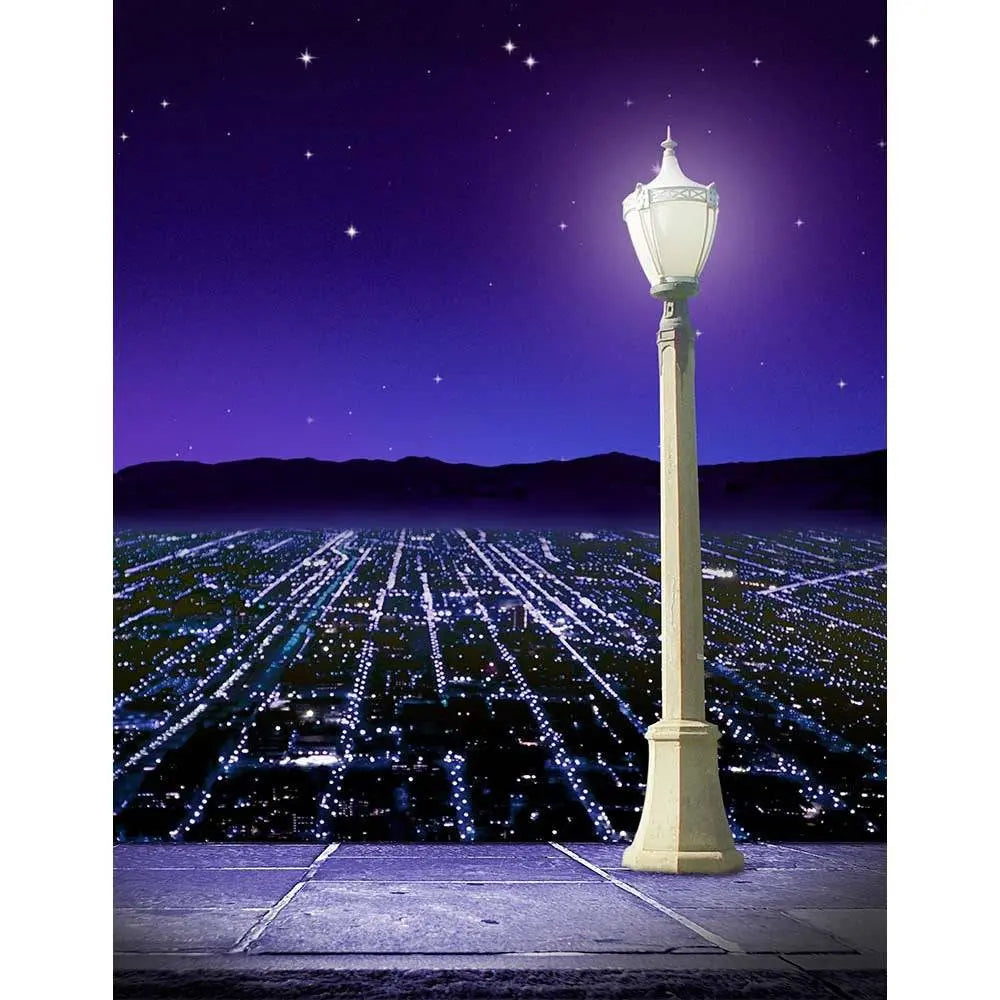 City At Night Photography Backdrop - Basic 8 x 10