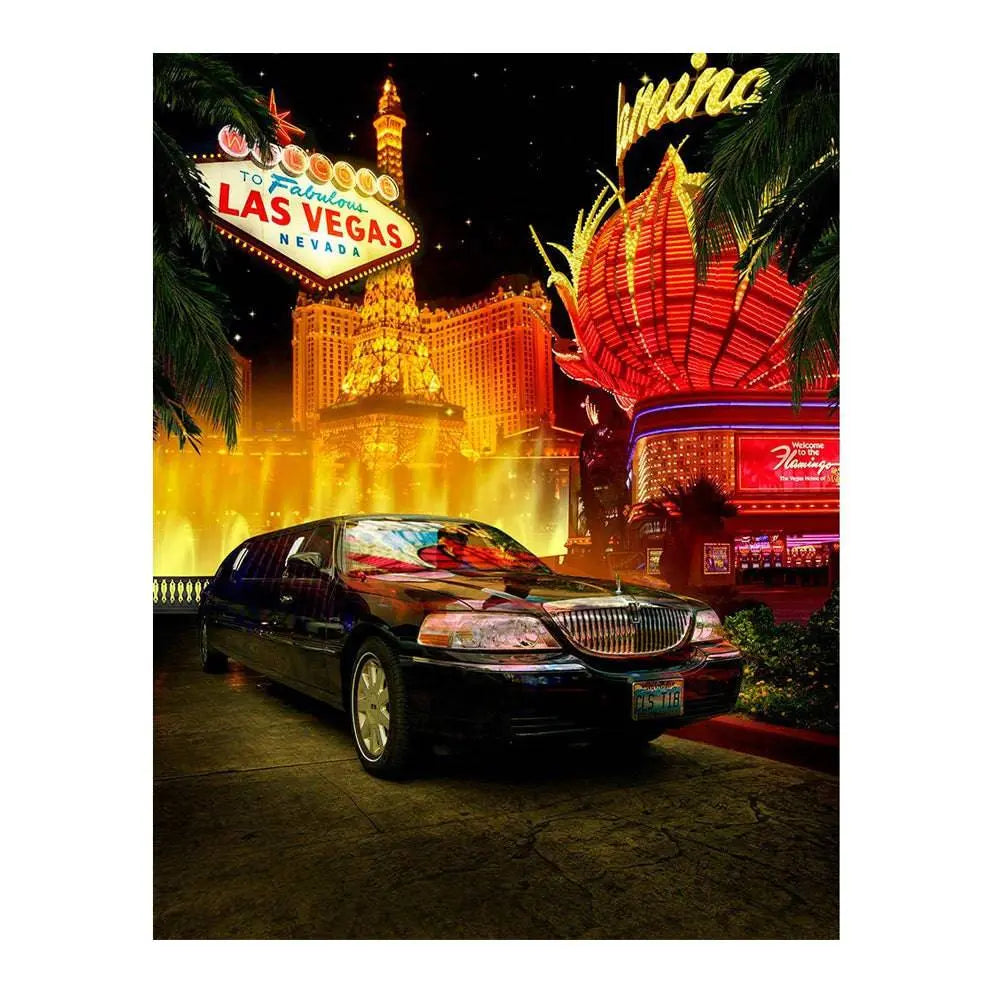 Hot Nights Las Vegas Limousine Photography Backdrop - Basic 6  x 8