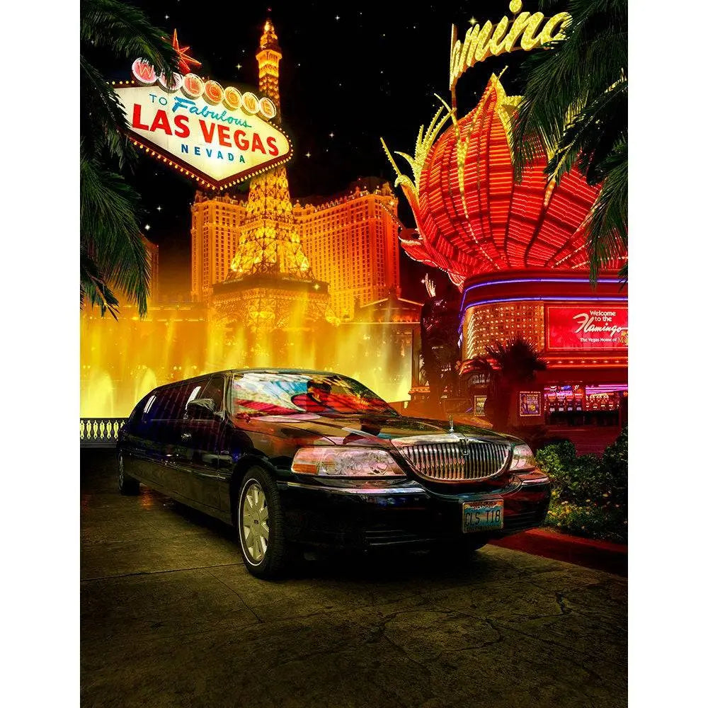 Hot Nights Las Vegas Limousine Photography Backdrop - Basic 8  x 10