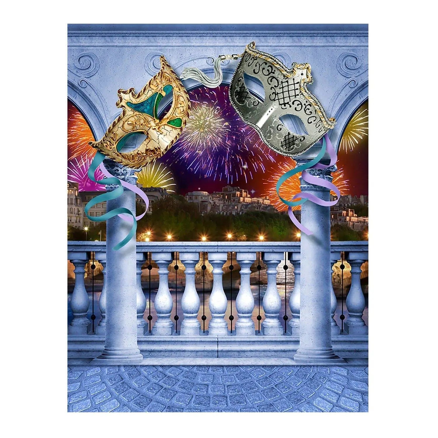 Mardi Gras Balcony Photography Backdrop - Basic 6  x 8