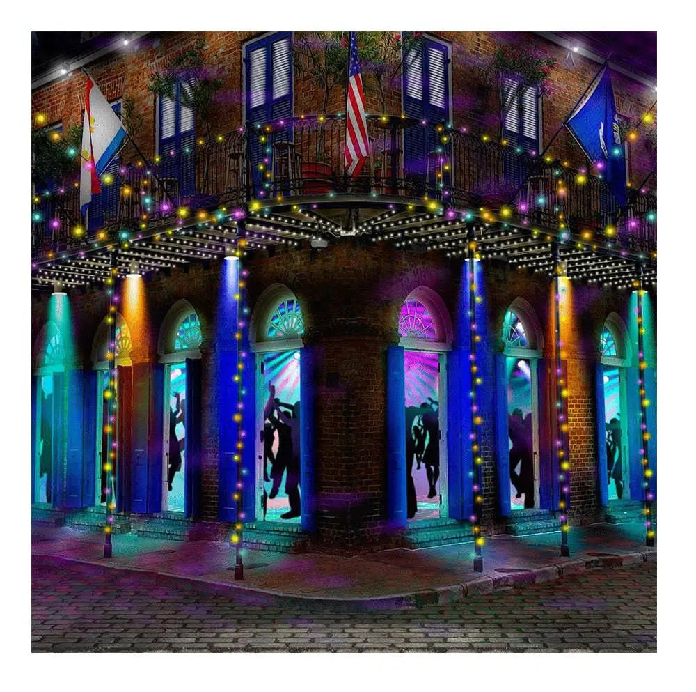 Mardi Gras Bourbon Street Photography Backdrop - Basic 8  x 8