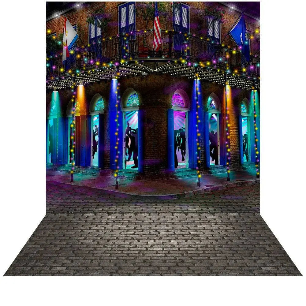 Mardi Gras Bourbon Street Photography Backdrop - Pro 9  x 16