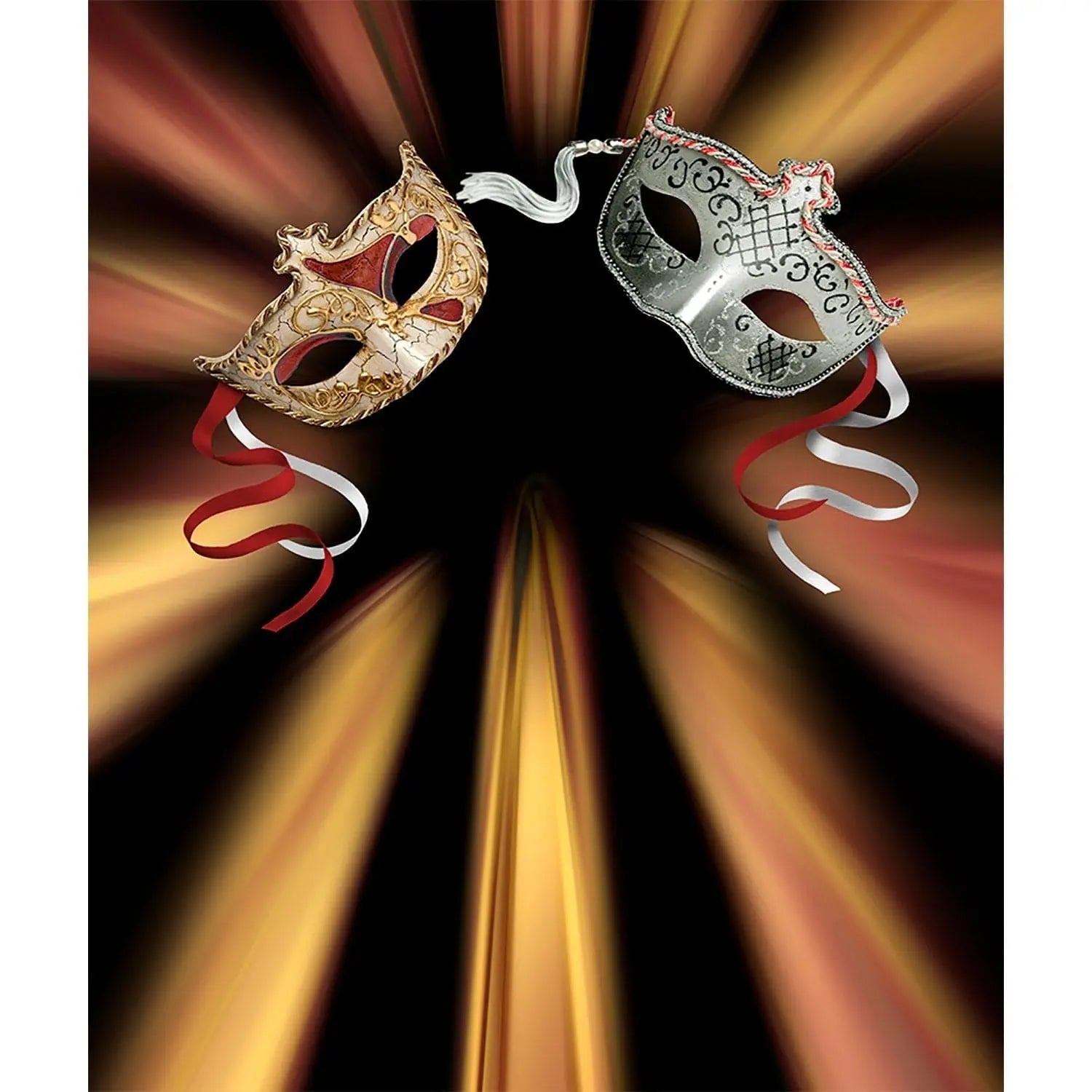 Mardi Gras Masquerade Gold Photography Backdrop - Basic 8  x 10