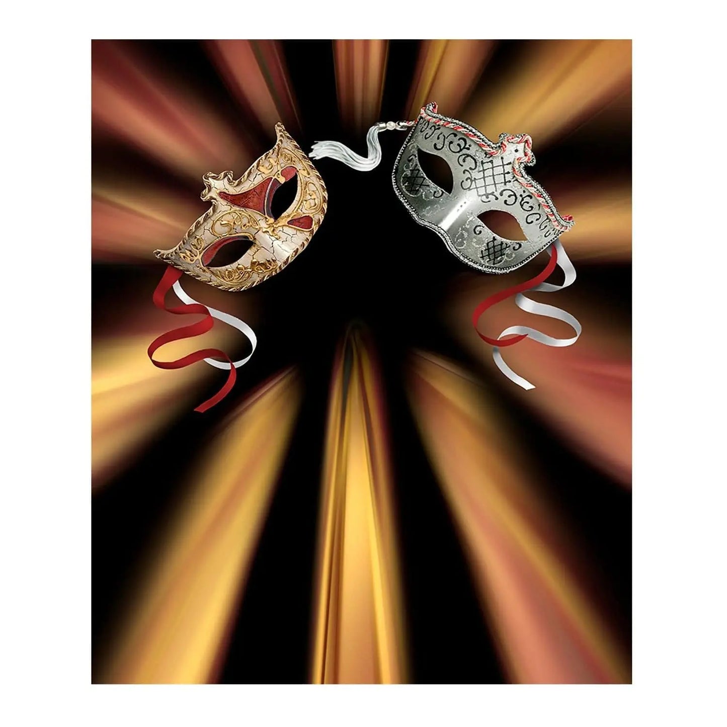 Mardi Gras Masquerade Gold Photography Backdrop - Pro 6  x 8