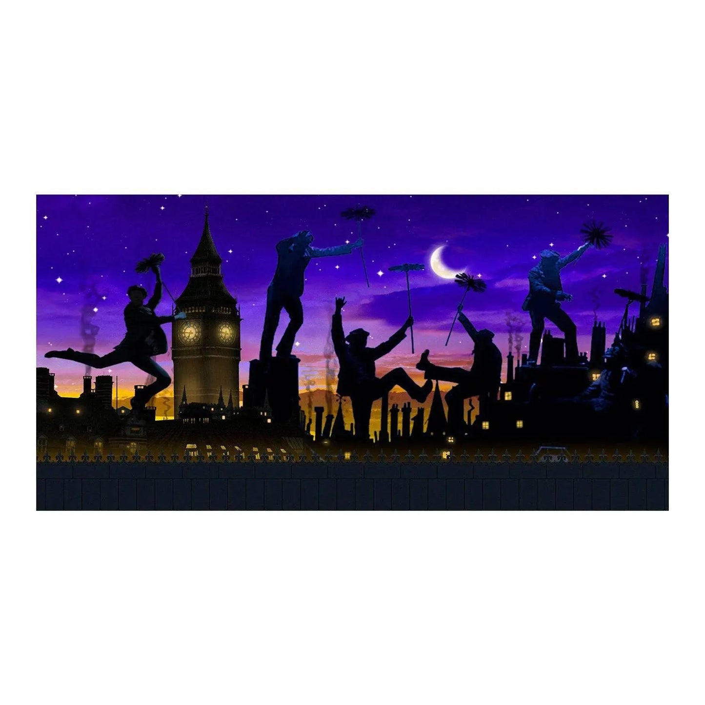 Mary Poppins Rooftop Photography Backdrop - Basic 16 x 8