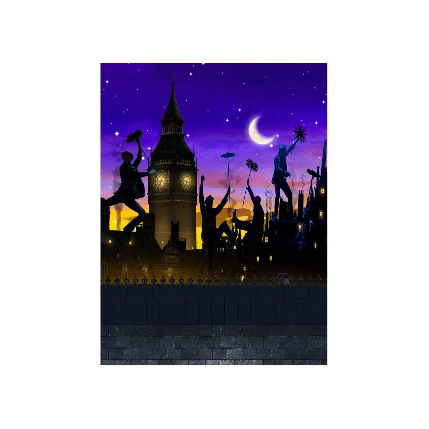 Mary Poppins Rooftop Photography Backdrop - Basic 4.4 x 5