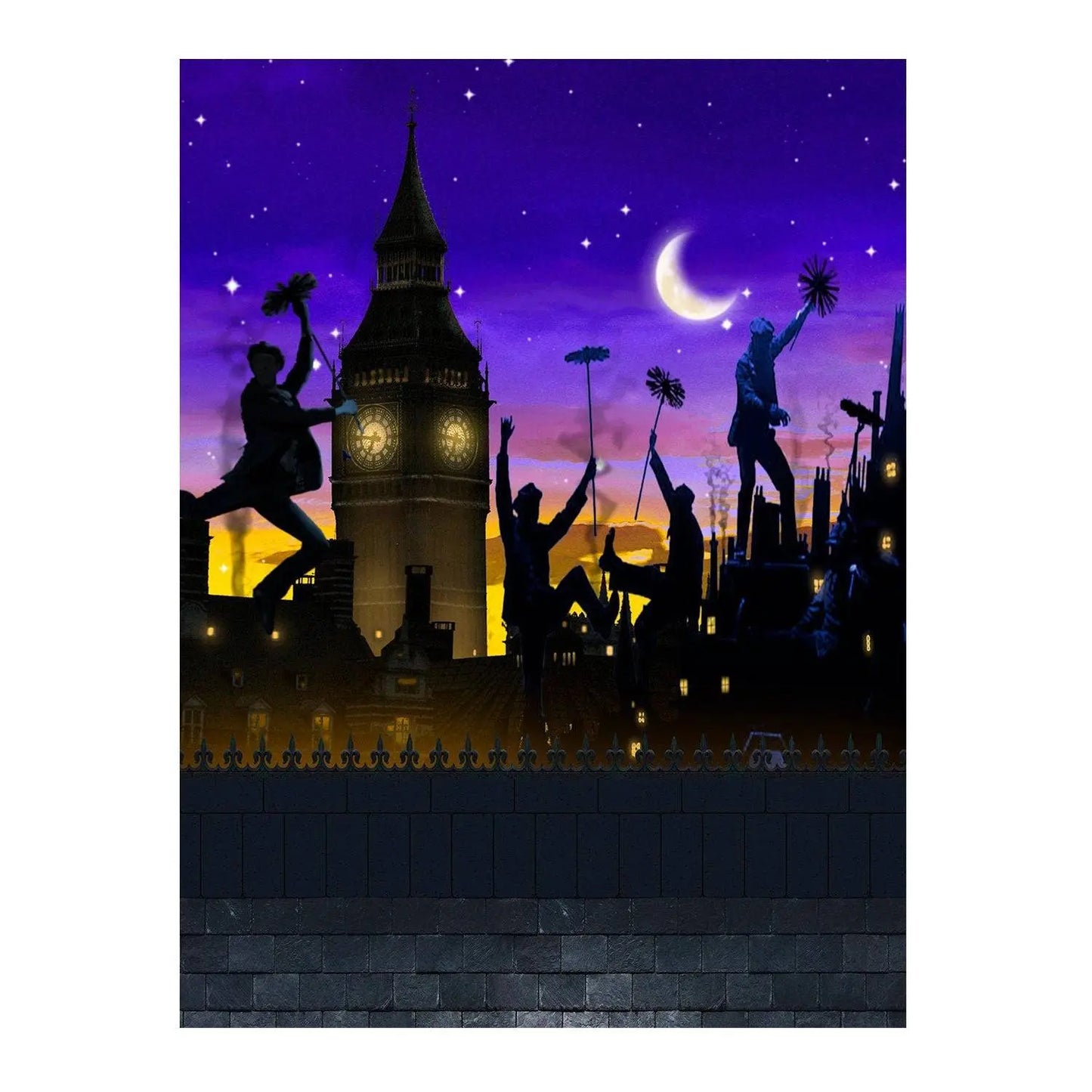 Mary Poppins Rooftop Photography Backdrop - Basic 6 x 8
