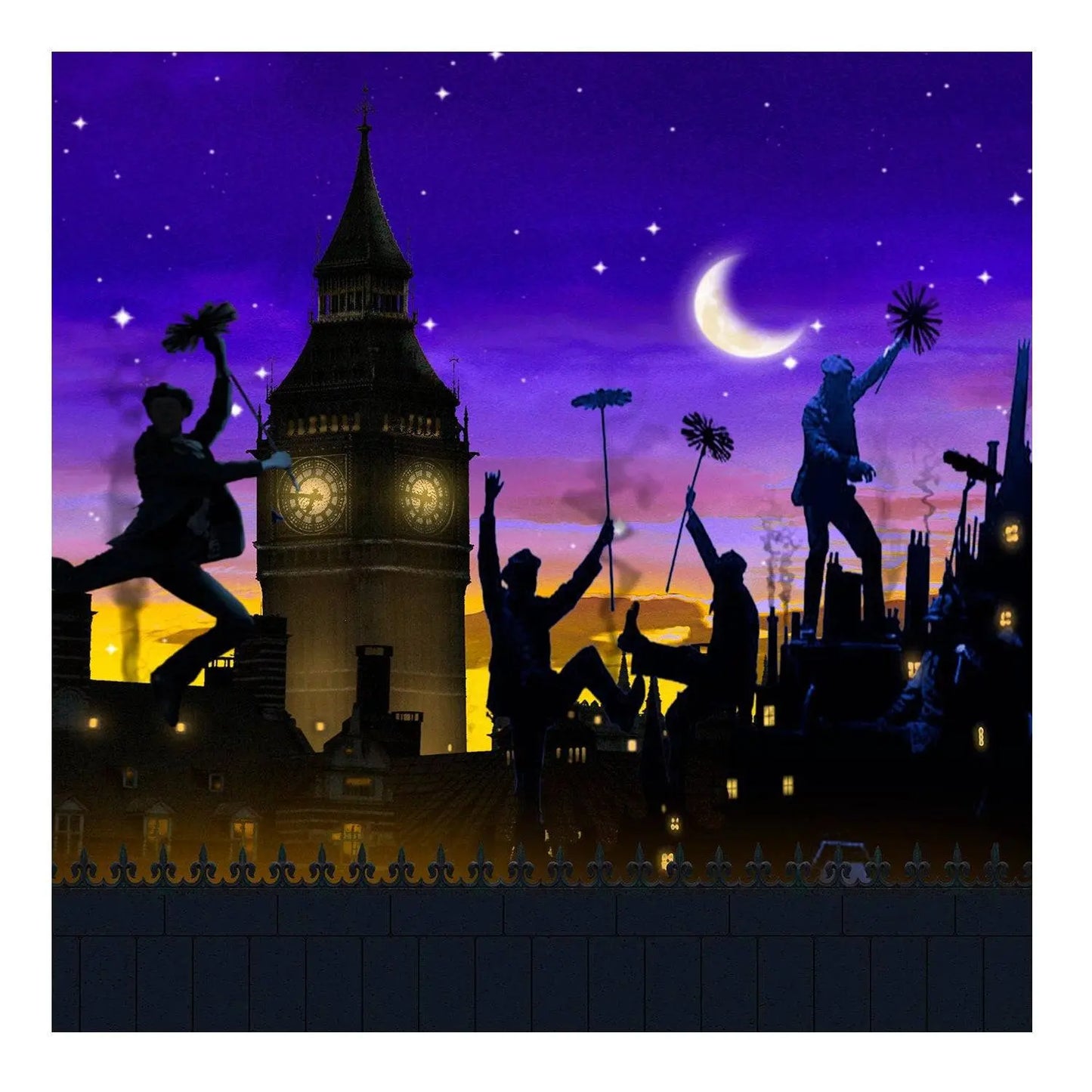 Mary Poppins Rooftop Photography Backdrop - Pro 8 x 8