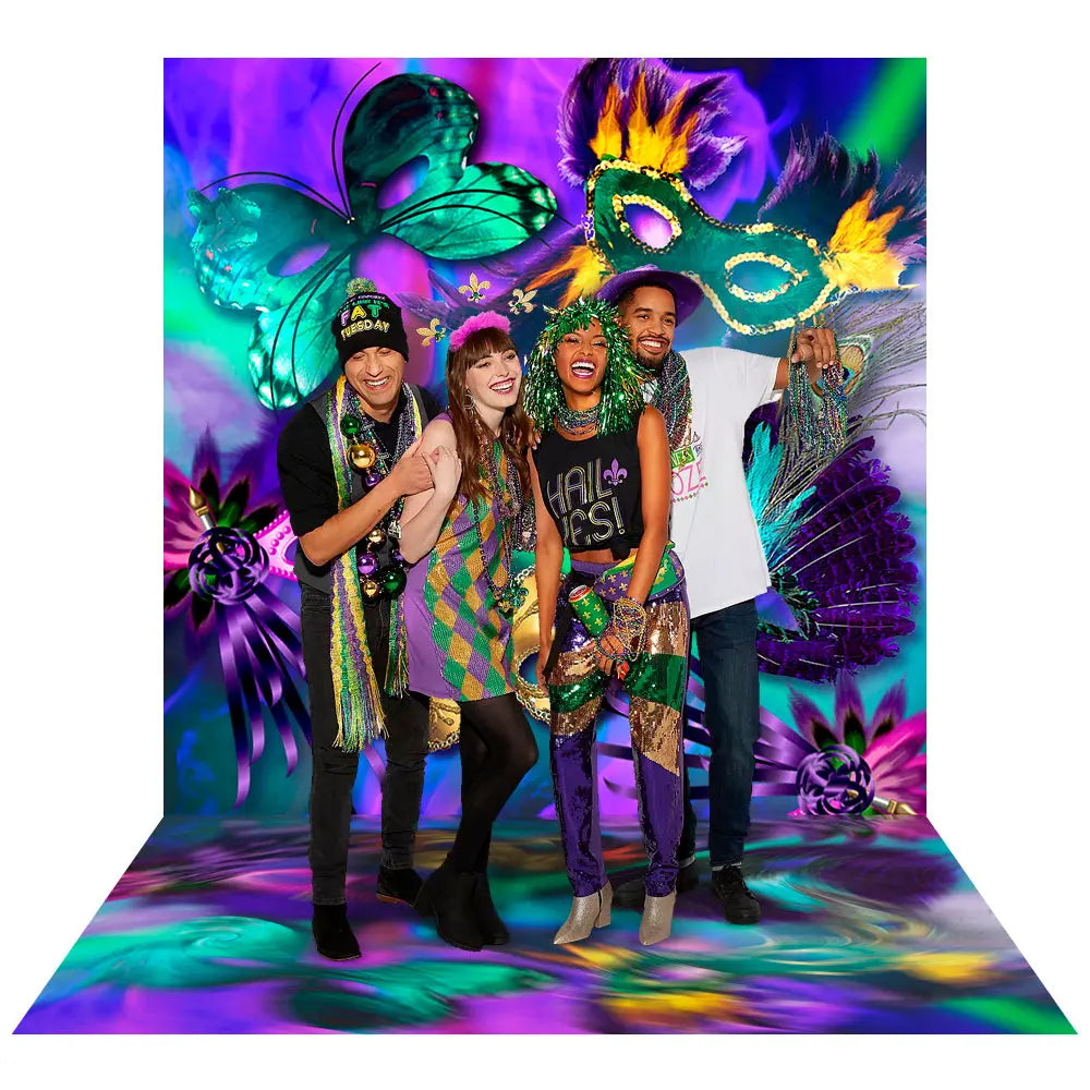 Mardi Gras Masks Photo Backdrop Alba Backgrounds