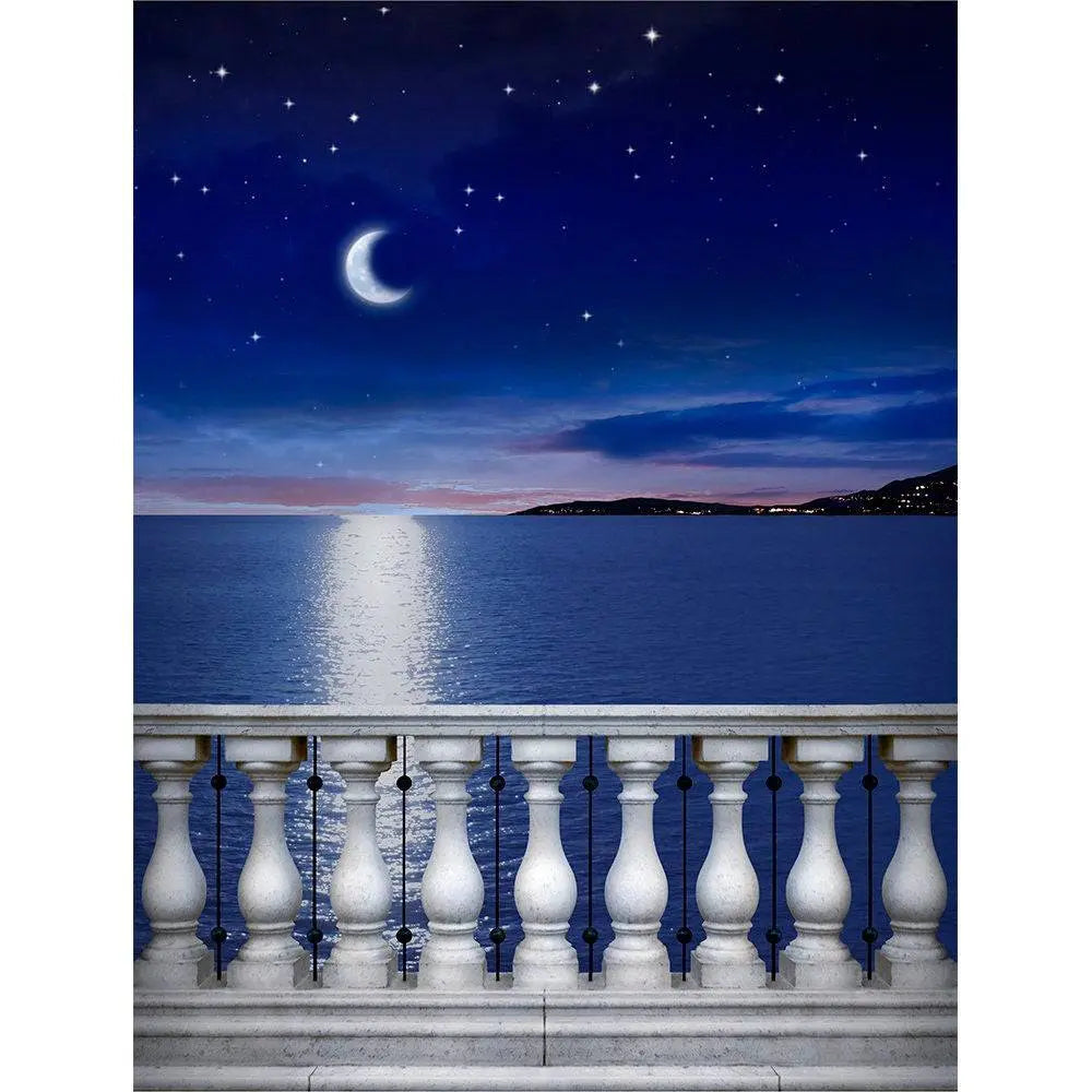 Mediterranean Sea Balcony Photography Backdrop - Basic 8  x 10