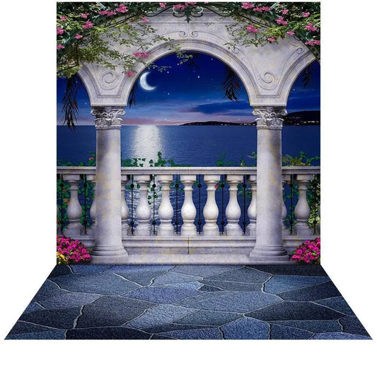 Mediterranean Magic Balcony Photo Backdrop - Basic 8  x 16