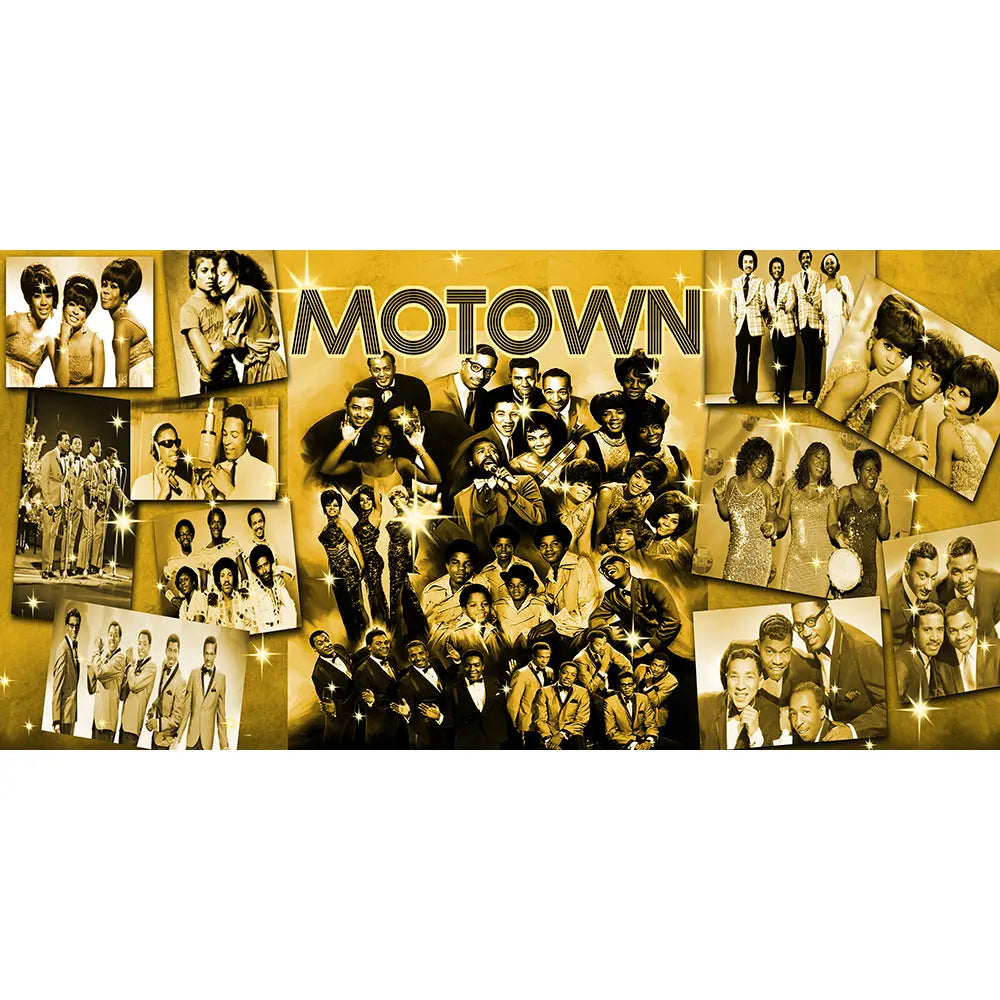 Motown Gold Photo Backdrop Banner