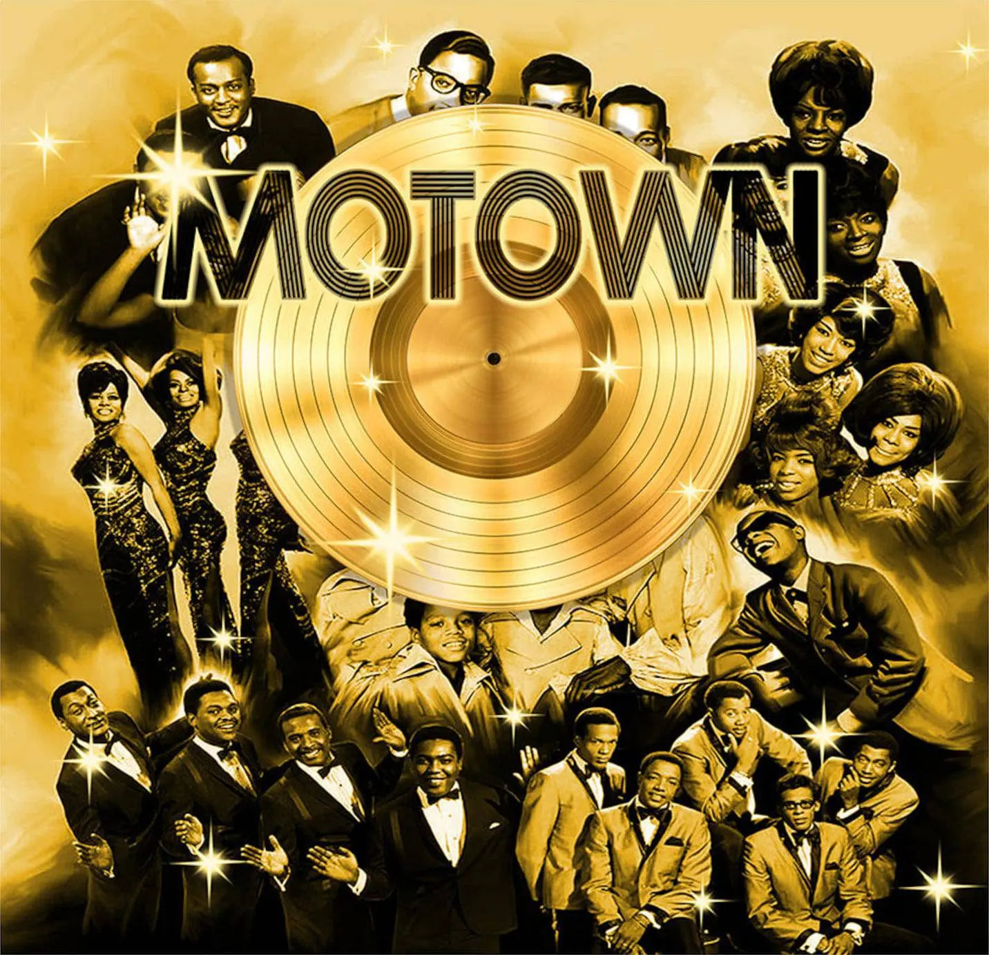 Motown Gold Photo Backdrop Banner - Basic 10 x 8