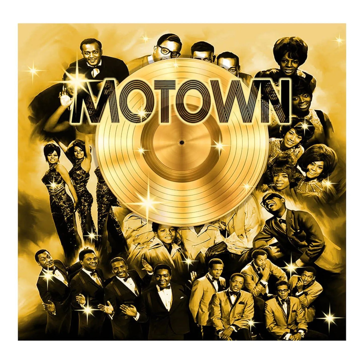 Motown Gold Photo Backdrop Banner - Basic 8 x 8