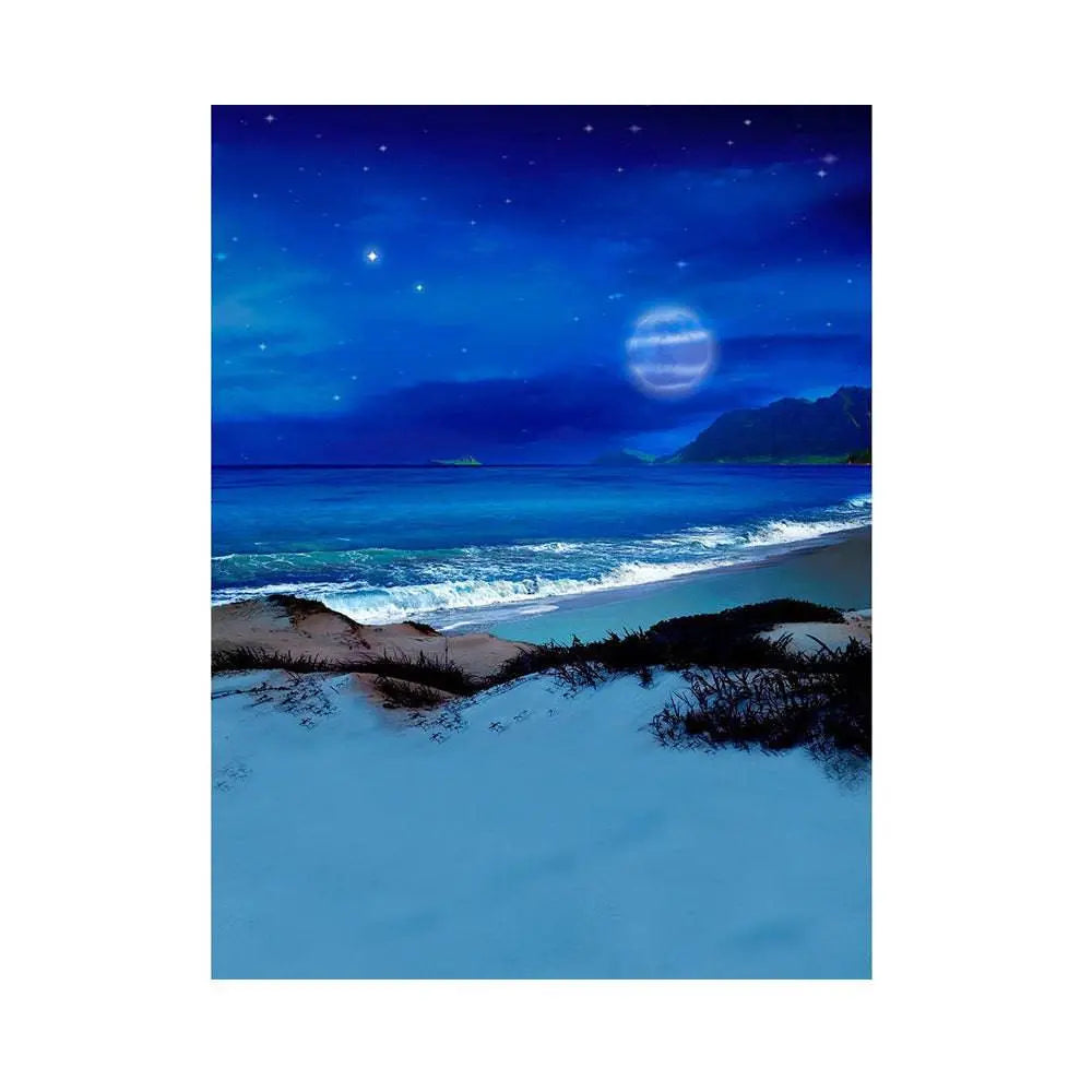 Blue Night Ocean Photo Backdrop - Basic 5.5 x 6.5
