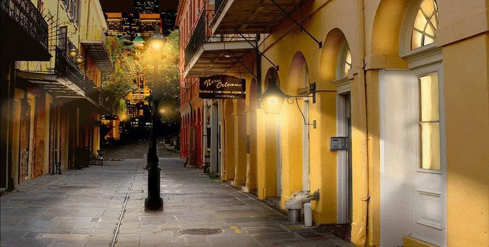 New Orleans Bourbon Street Photography Backdrop - Pro 20  x 10