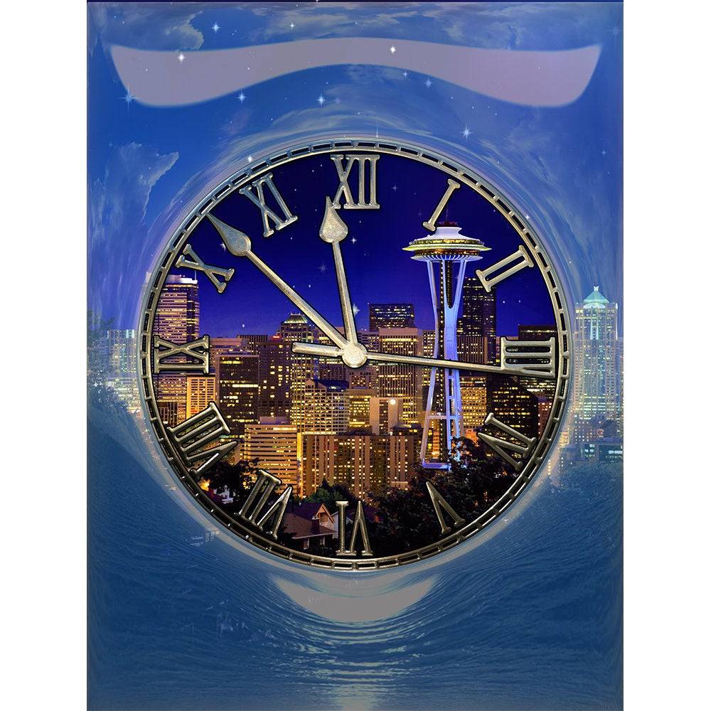 Time Keepers New Year's Photo Backdrop - Basic 8 x 10