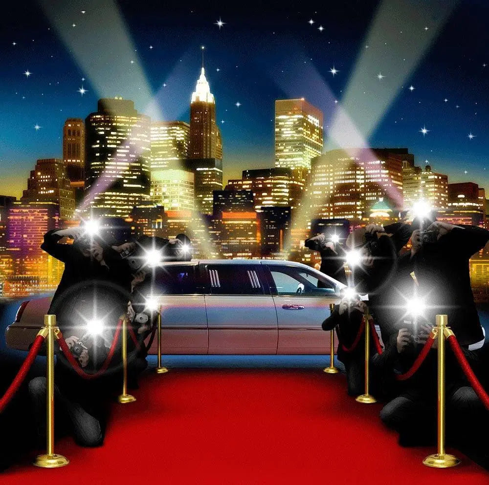 New York Limo And Red Carpet Photo Backdrop - Basic 10 x 8