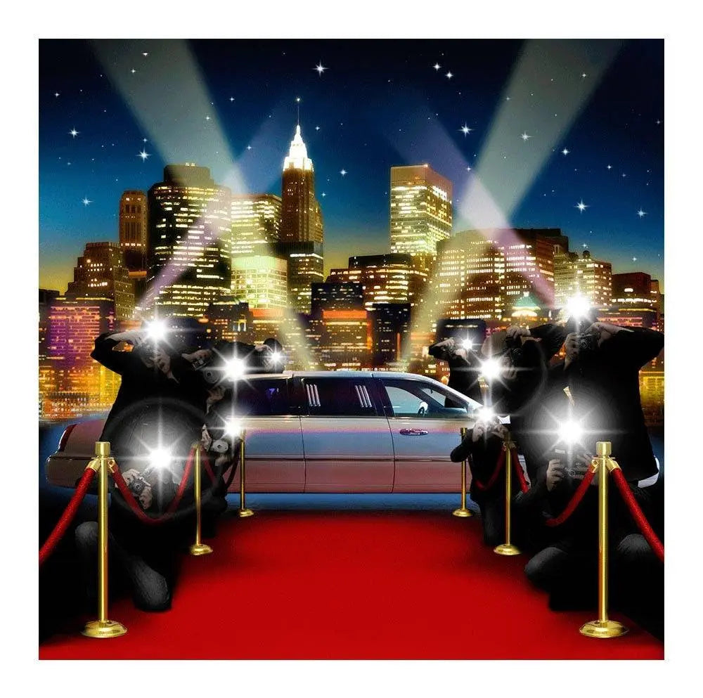 New York Limo And Red Carpet Photo Backdrop - Basic 8 x 8