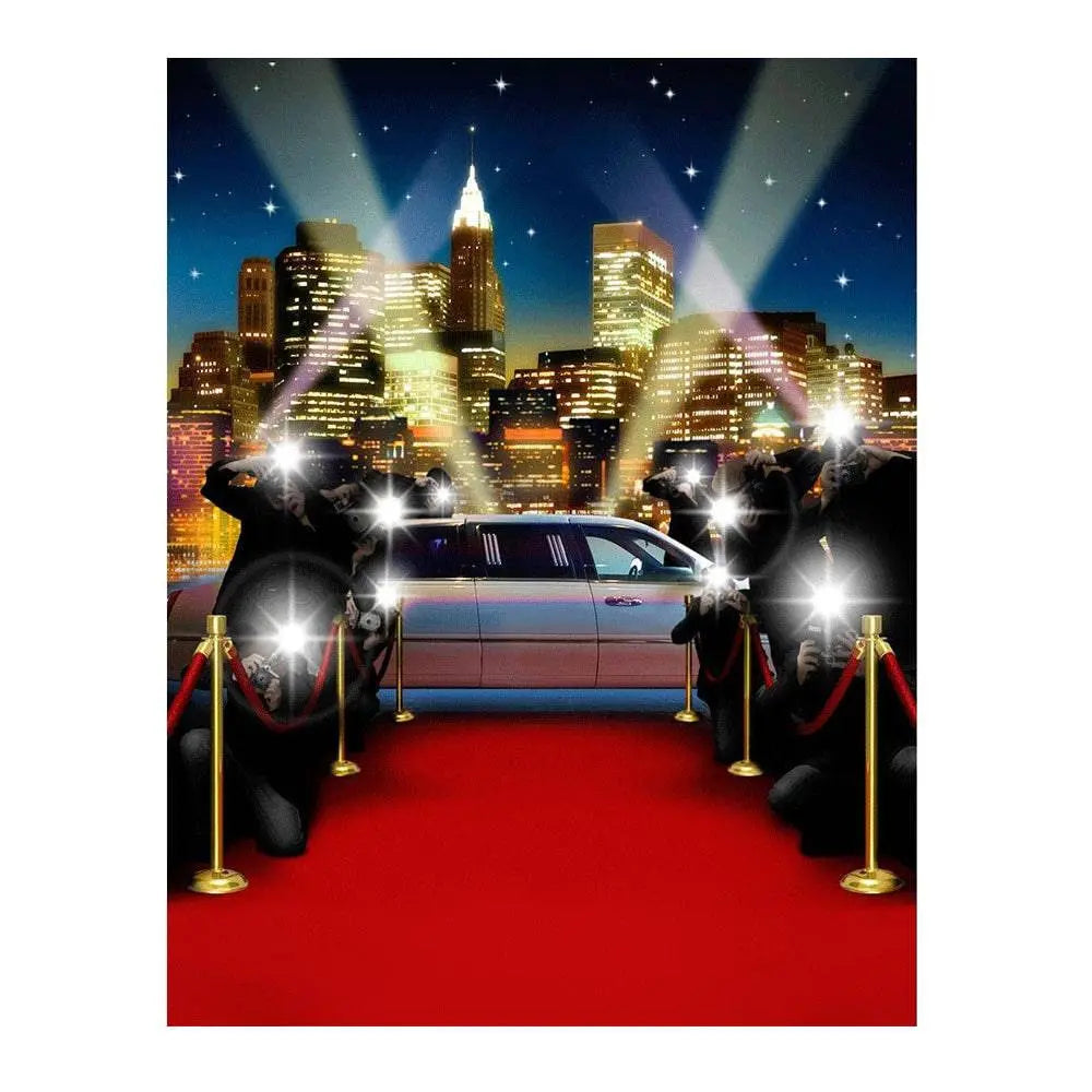 New York Limo And Red Carpet Photo Backdrop - Pro 6 x 8