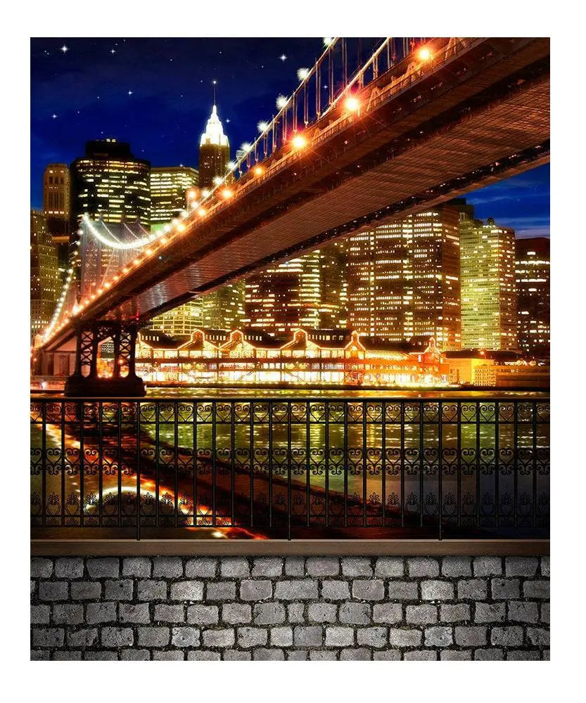 New York City Bridge And Waterfront Photo Backdrop - Basic 6  x 8