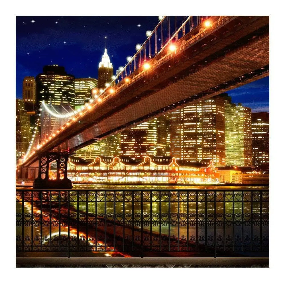 New York City Bridge And Waterfront Photo Backdrop - Basic 8  x 8