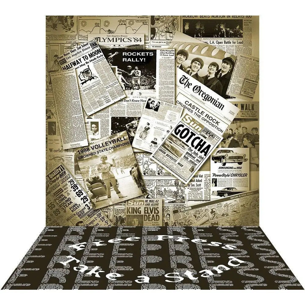 Retro Newspaper Headlines Party Photography Backdrop