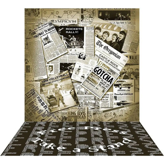 Retro Newspaper Headlines Party Photography Backdrop