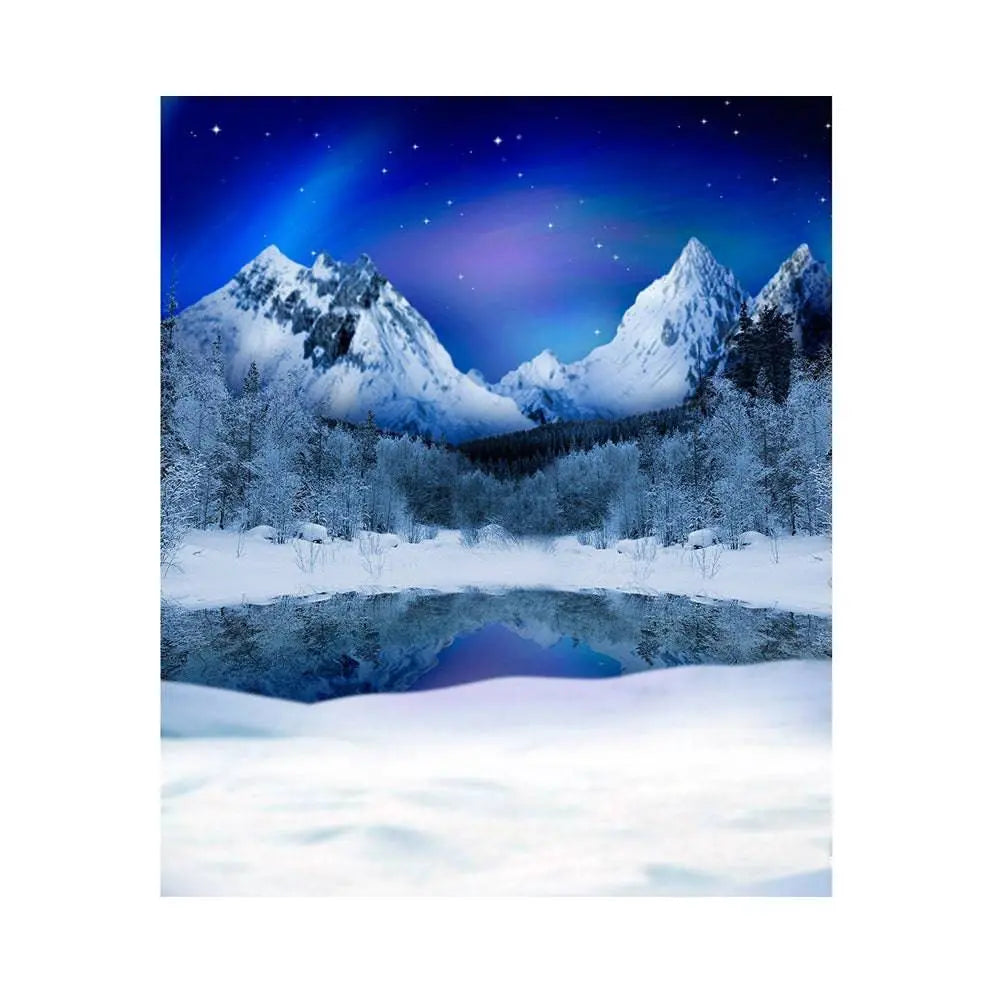 Northern Lights Mountain Photo Backdrop - Basic 5.5  x 6.5