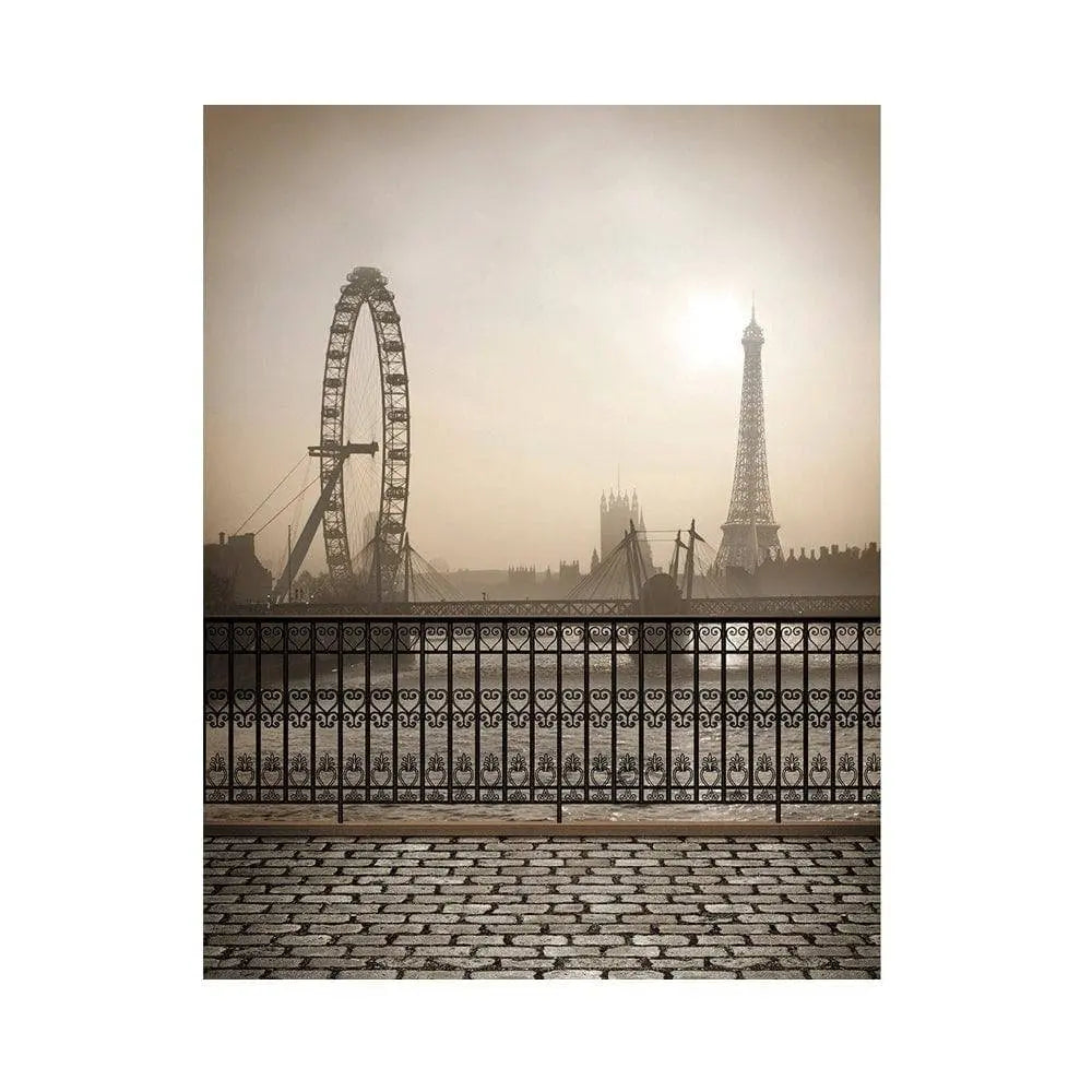 Foggy Sepia Paris Photo Backdrop - Basic 5.5  x 6.5