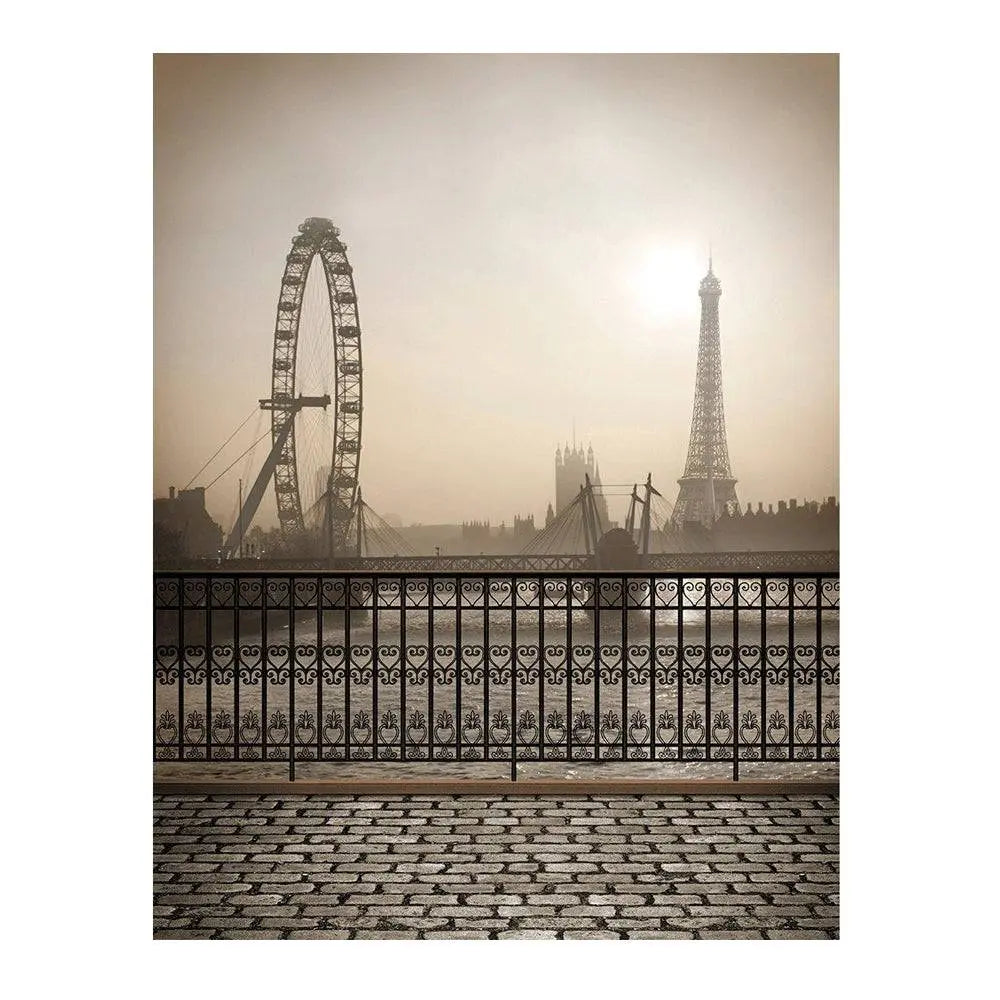 Foggy Sepia Paris Photo Backdrop - Pro 6  x 8