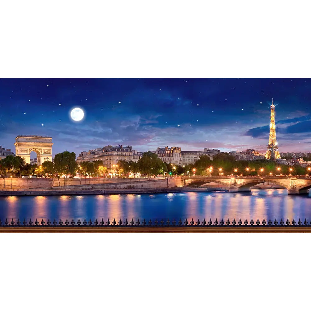 Eiffel Tower Moonlit Paris Photo Backdrop Alba Backgrounds