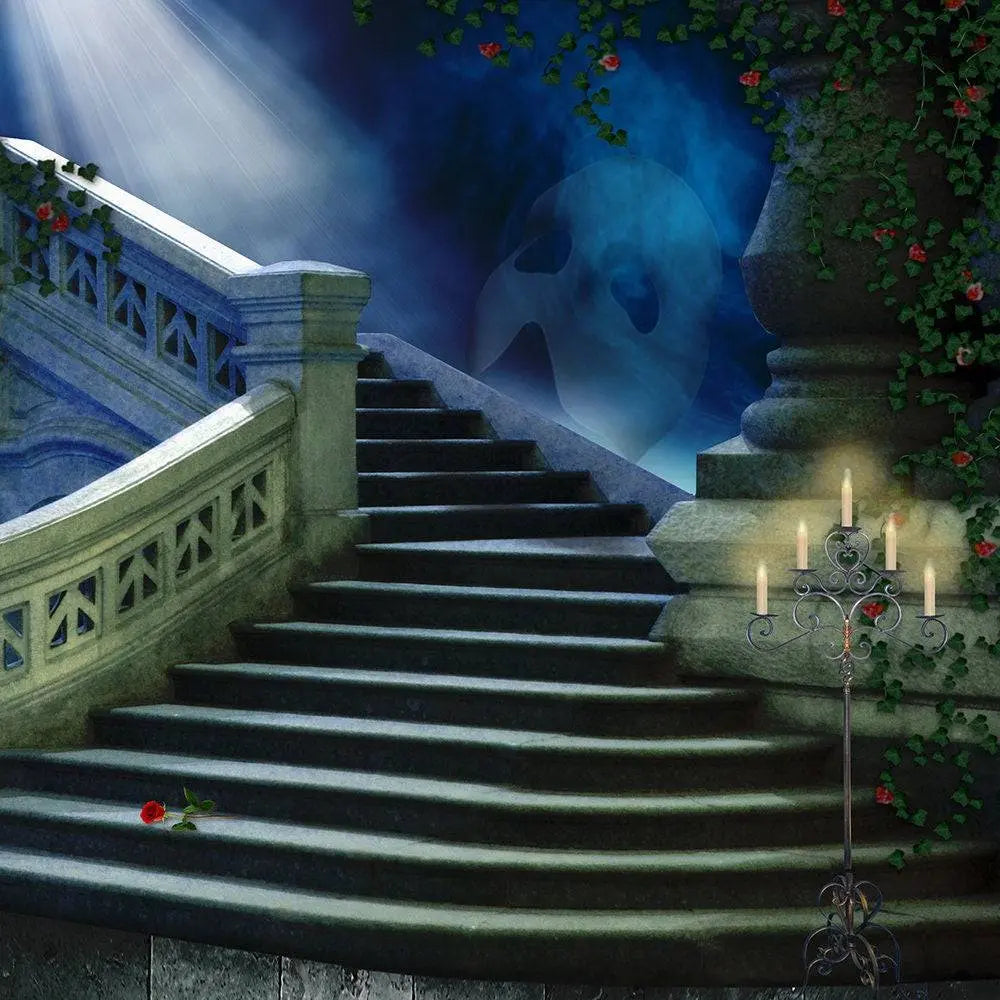 Smokey Dark Staircase Photography Backdrop - Basic 10 x 8
