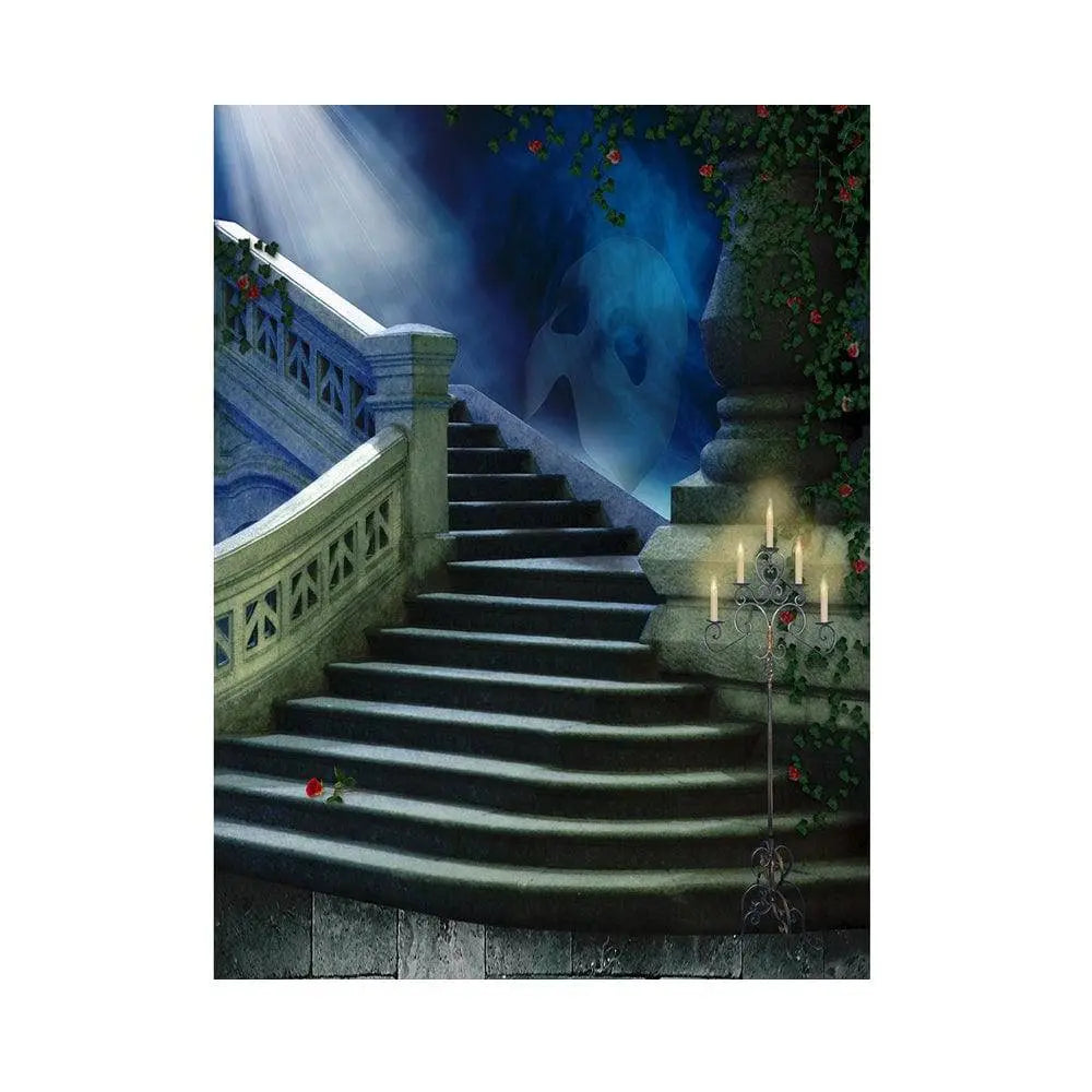 Smokey Dark Staircase Photography Backdrop - Basic 5.5 x 6.5