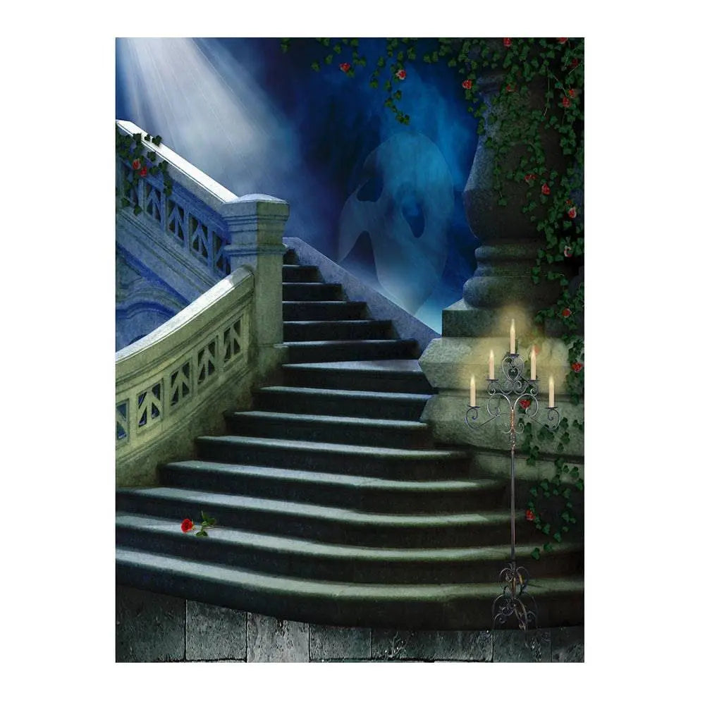 Smokey Dark Staircase Photography Backdrop - Basic 6 x 8