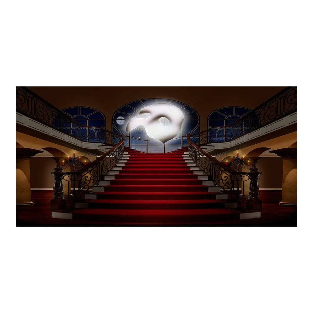 Phantom of the Opera Red Carpet Staircase Photo Backdrop - Basic 16 x 8
