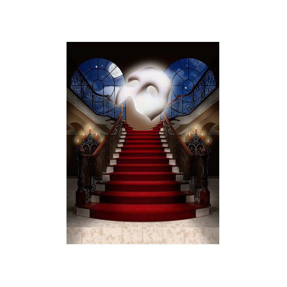 Phantom of the Opera Red Carpet Staircase Photo Backdrop - Basic 4.4 x 5