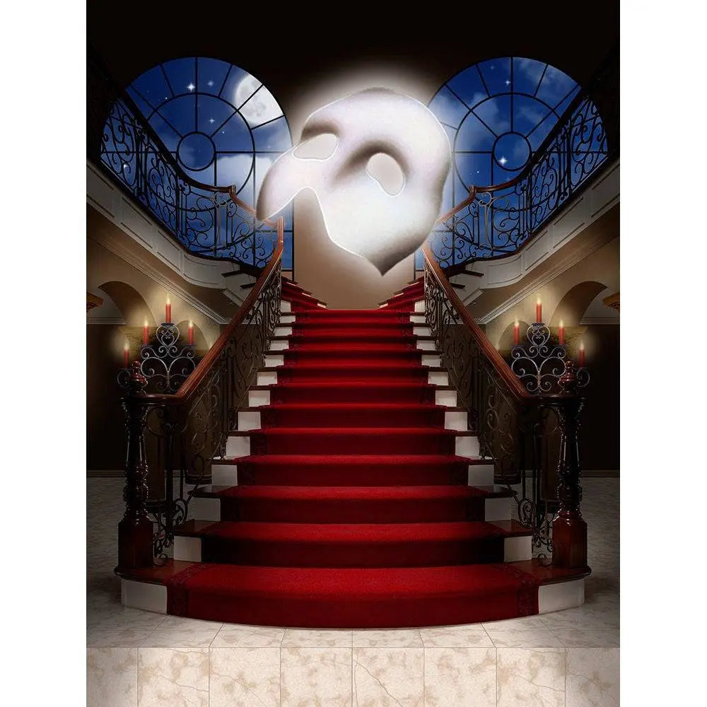 Phantom of the Opera Red Carpet Staircase Photo Backdrop - Basic 8 x 10