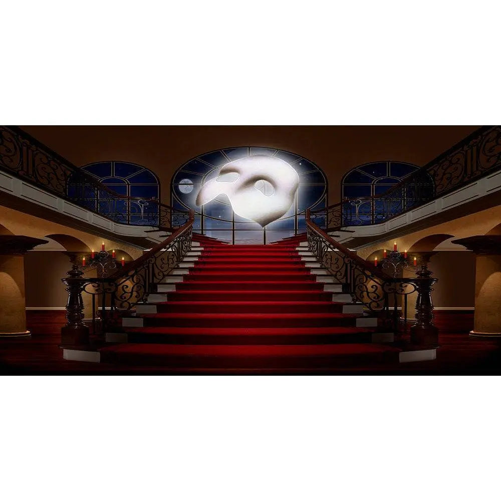 Phantom of the Opera Red Carpet Staircase Photo Backdrop - Pro 20 x 10