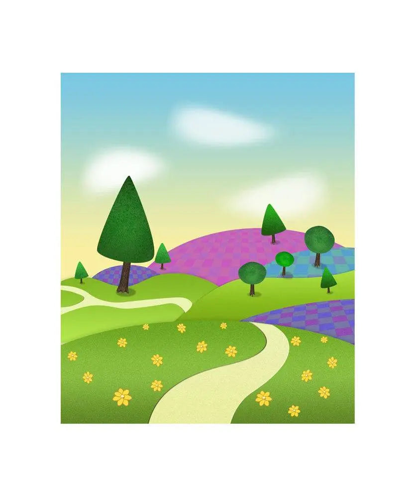 Playland Cartoon Photo Backdrop - Basic 4.4 x 5