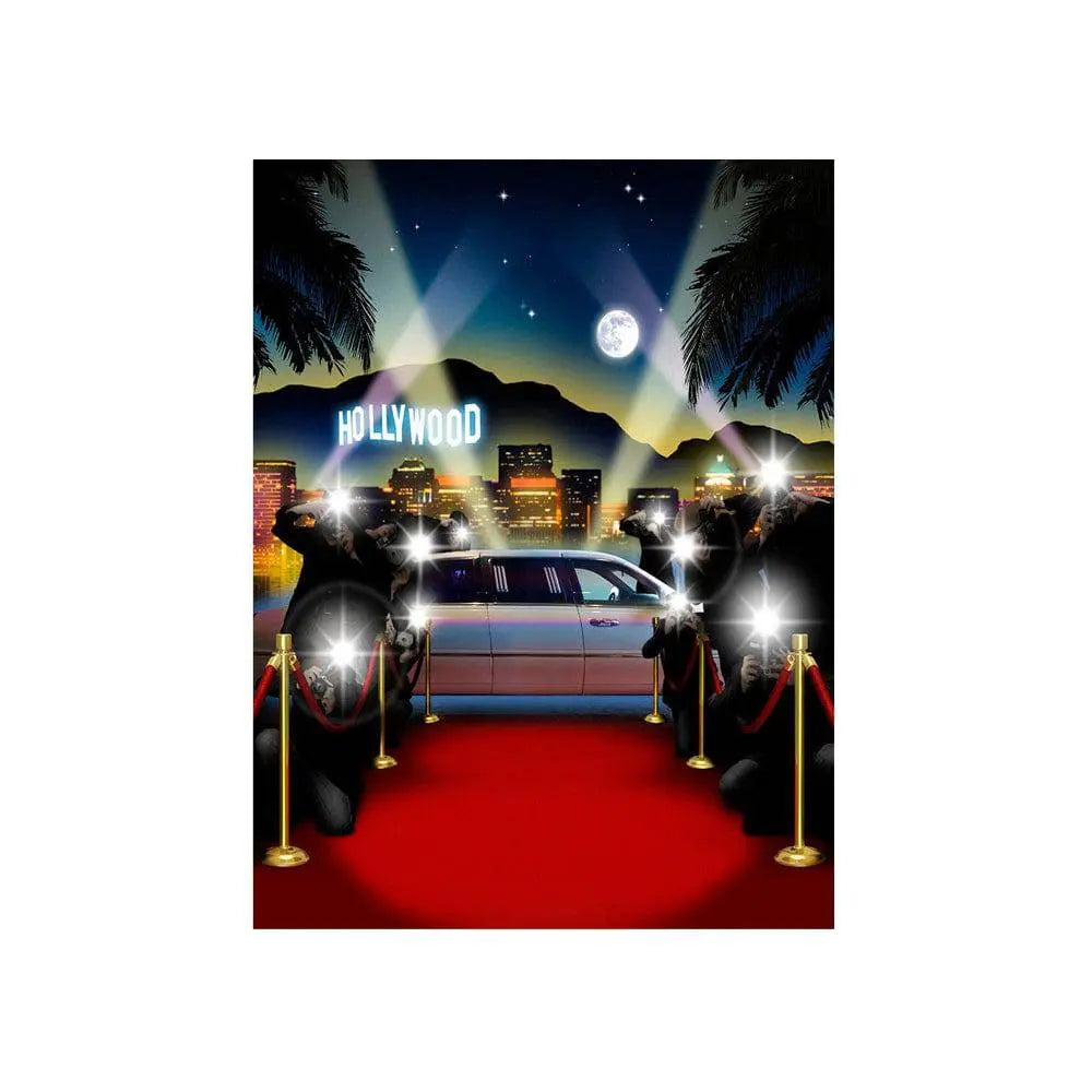 Red Carpet Paparazzi Hollywood Photography Backdrop - Basic 4.4 x 5