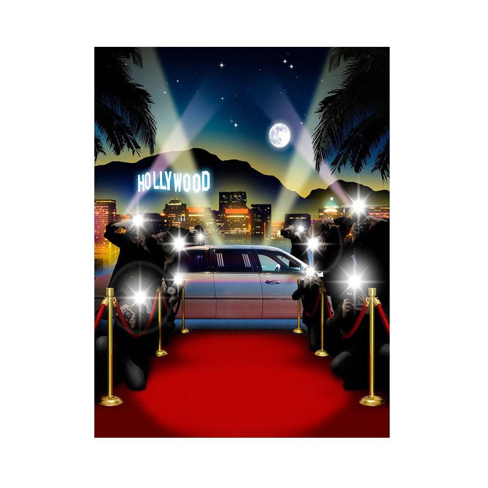 Red Carpet Paparazzi Hollywood Photography Backdrop - Basic 5.5 x 6.5