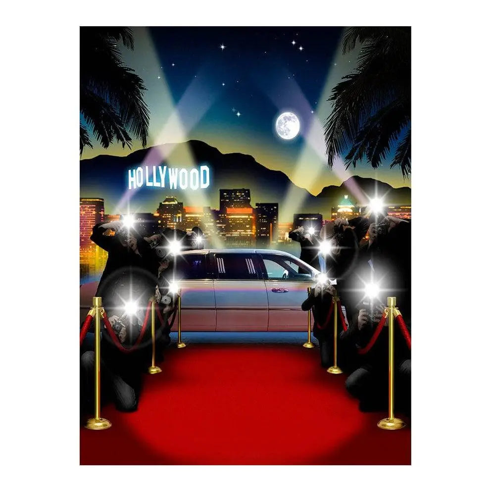 Red Carpet Paparazzi Hollywood Photography Backdrop - Basic 6 x 8