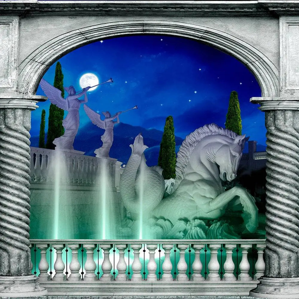 Roman Fountain Arch Photography Backdrop - Basic 10 x 8