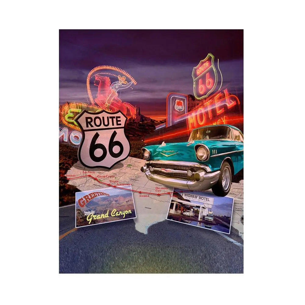 Route 66 Highway Photo Backdrop - Basic 5.5 x 6.5