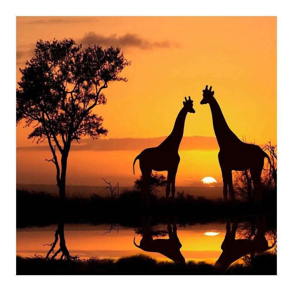 Giraffe Safari Sunset Photo Backdrop - Pro 8  x 8