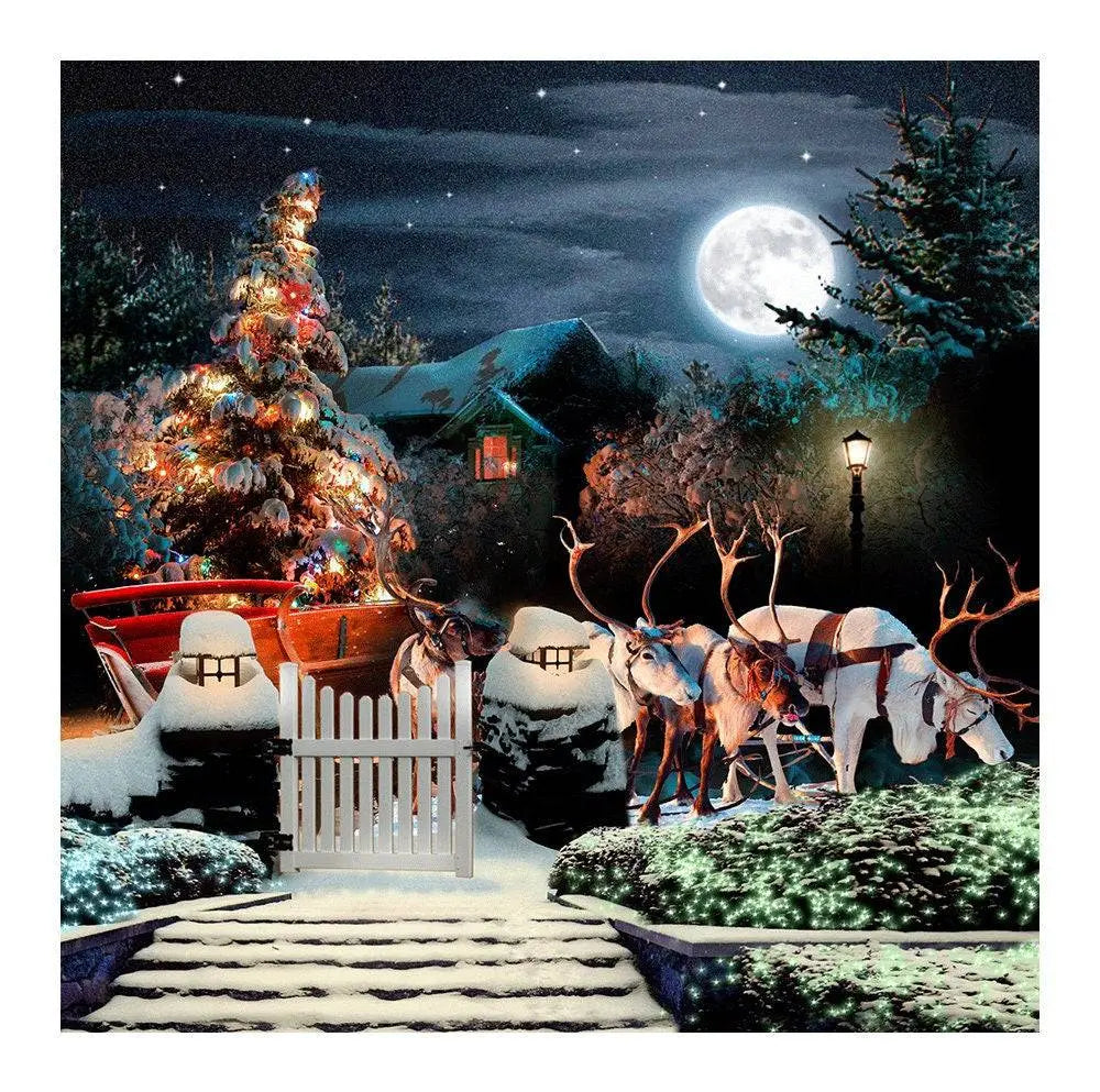 Santa Claus Decorations Christmas Photo Backdrop - Basic 8 x 8