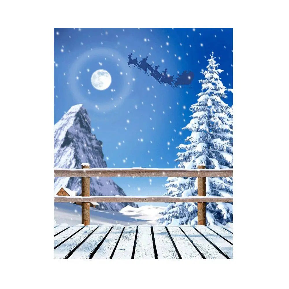 Santa's Sleigh Winter Photo Backdrop - Basic 5.5  x 6.5